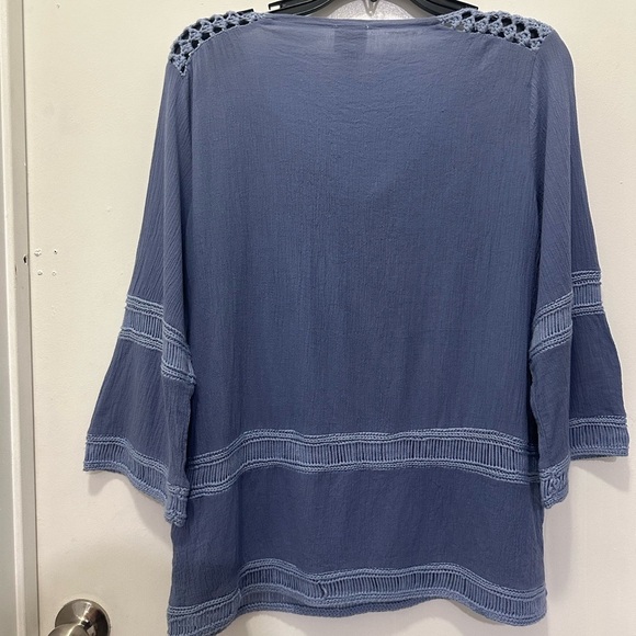 Chico’s Crochet Gauze Pullover Top - Picture 2 of 9